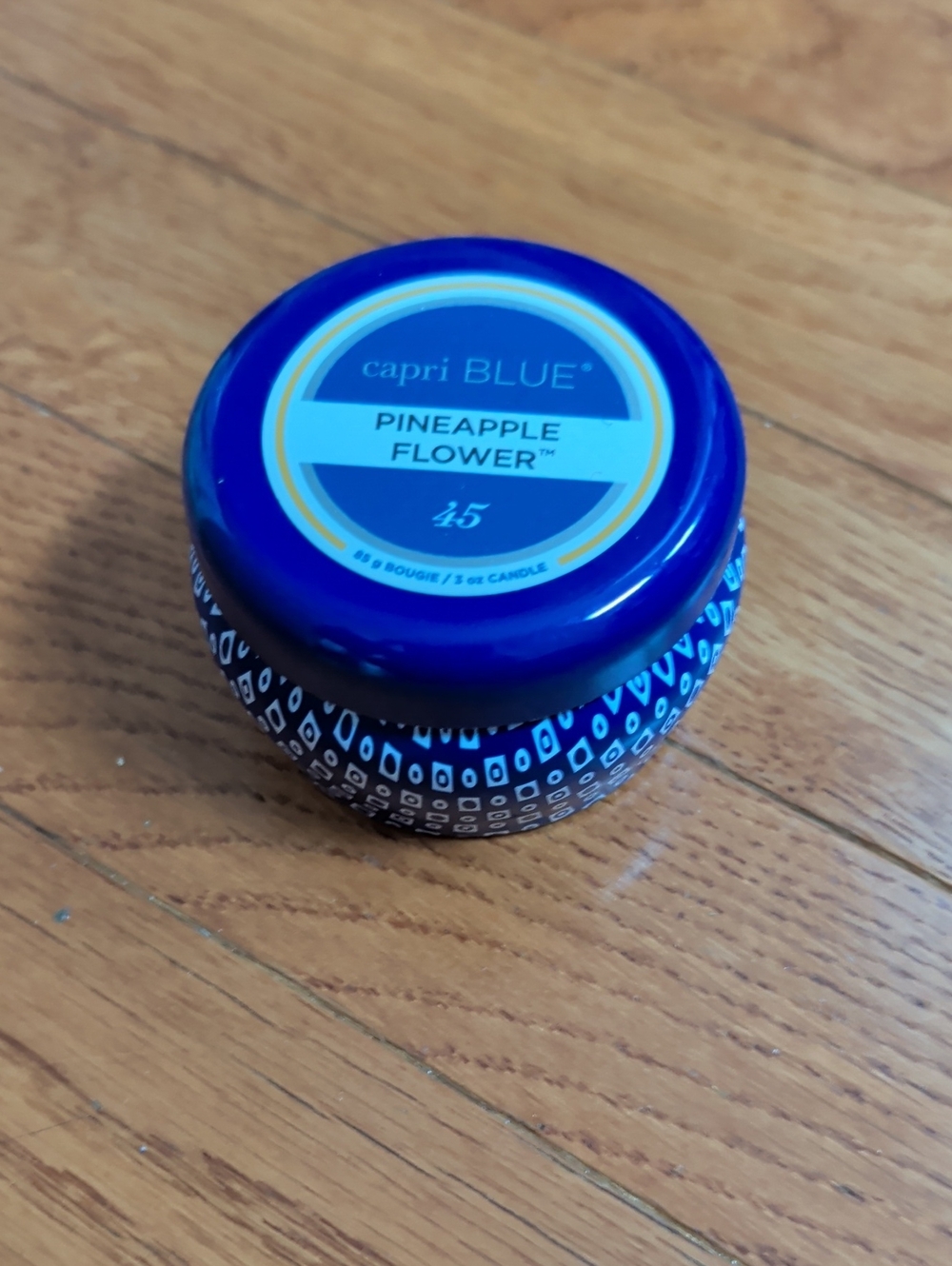 capri BLUE Pineapple Flower Small Candle Jar - Blue